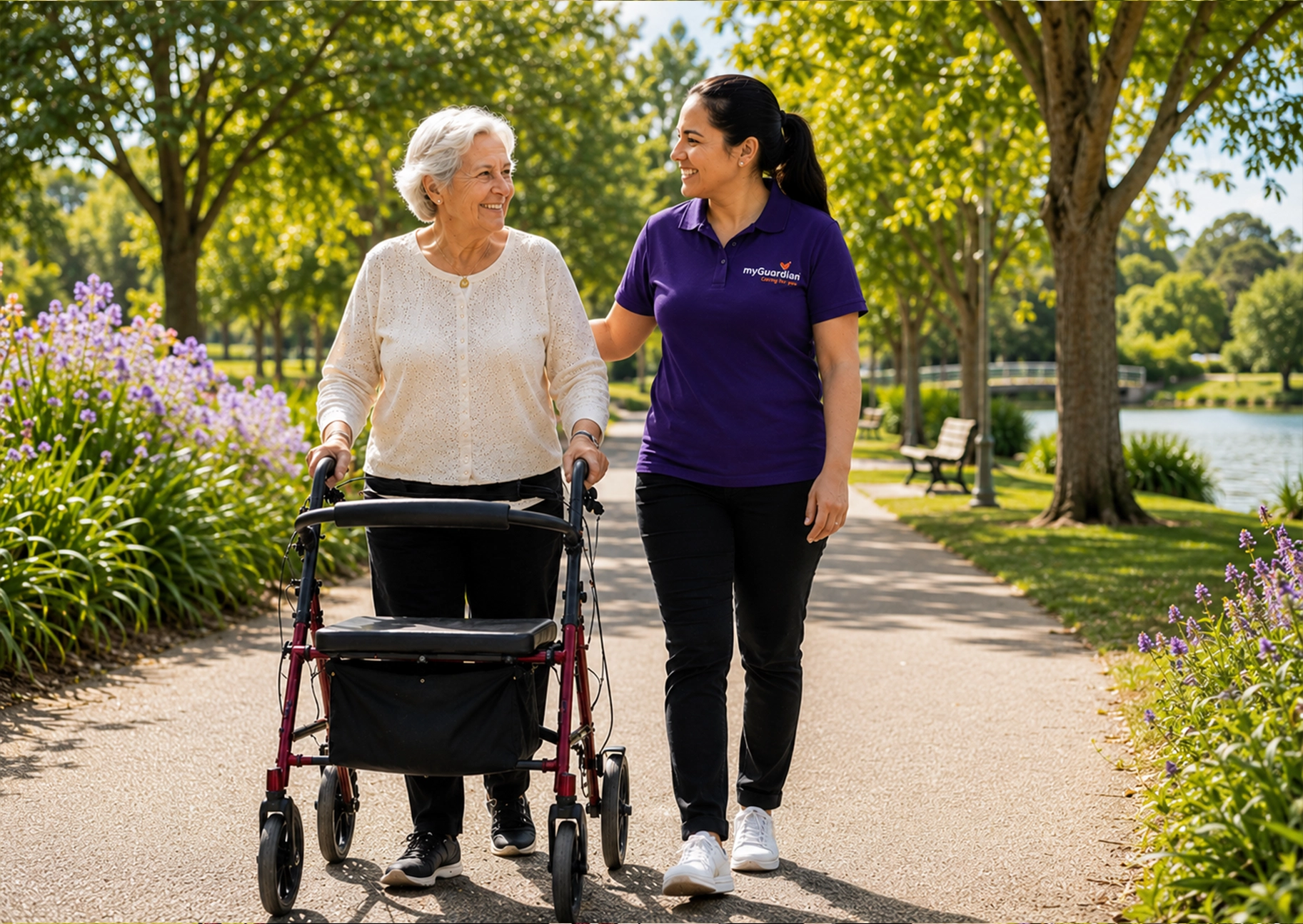 Motor-Neuron-Disease-client-walking-in-the-park-with-carer-My-Guardian.webp - My Guardian